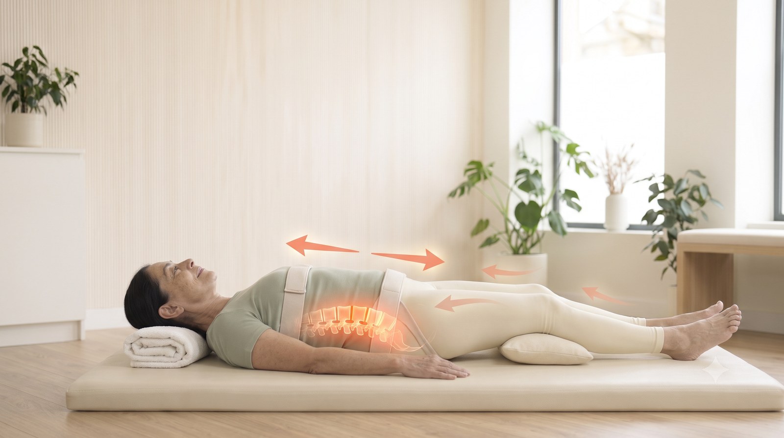 Supine Lumbar Traction (Clinic, Adjunct Only)
